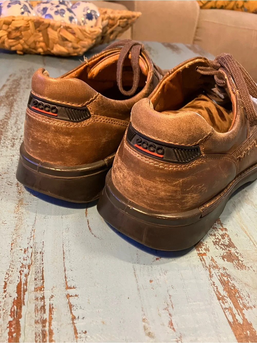 Ecco Men's Brown Leather Boat Shoes (11-11.5)